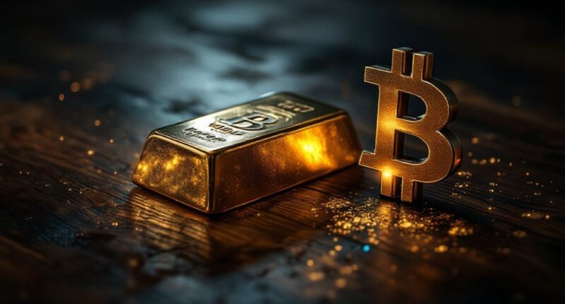 bitcoin rises with gold